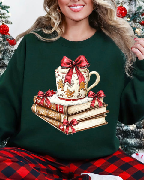 Christmas Books and Coffee Sweatshirt