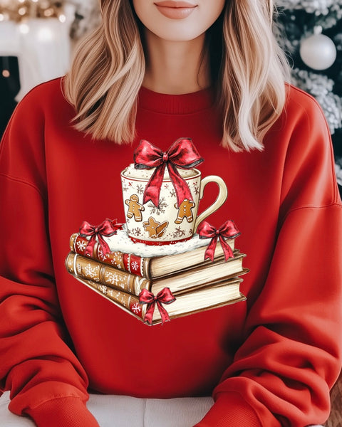 Christmas Books and Coffee Sweatshirt