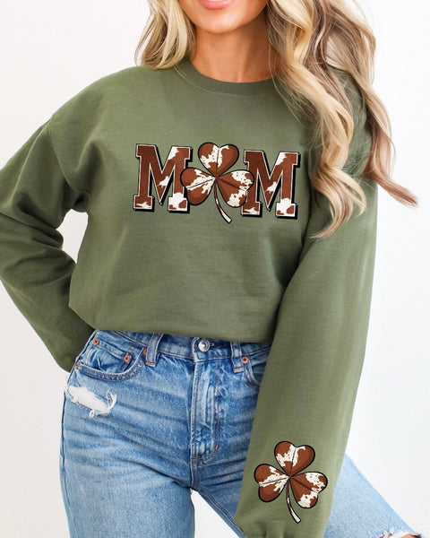 Mom Cowhide Shamrock Sweatshirt