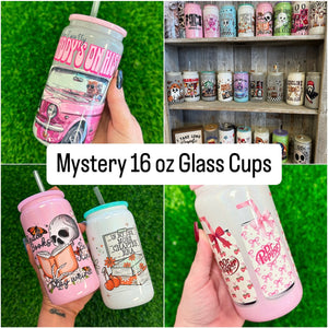 Mystery 16 oz Glass Cup