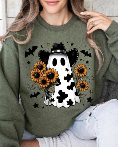 Western Cow Ghost Sweatshirt