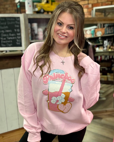 Caffeinated Princess Patch Sweatshirt