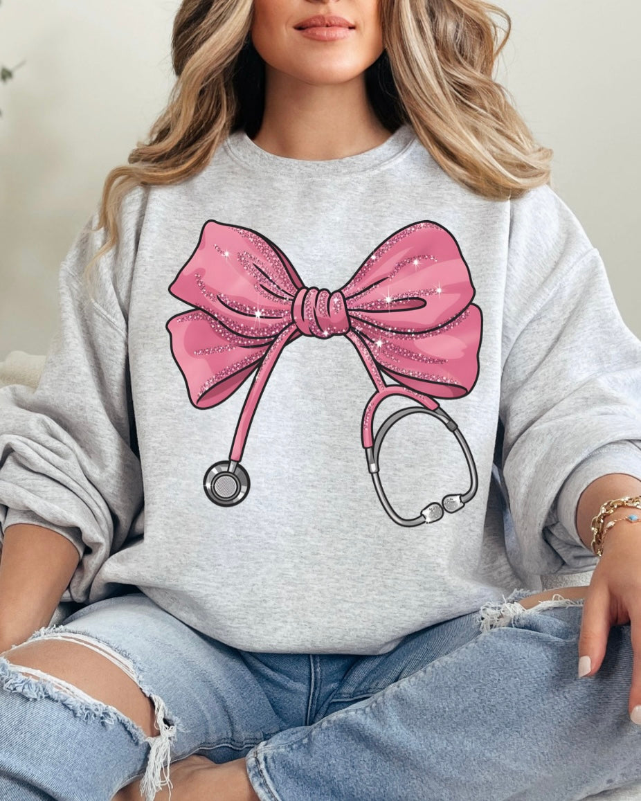 Pink Nurse Bow Sweatshirt