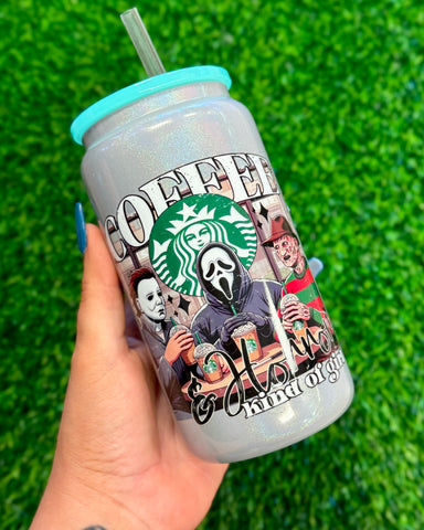 Coffee and Horror Glass Tumbler