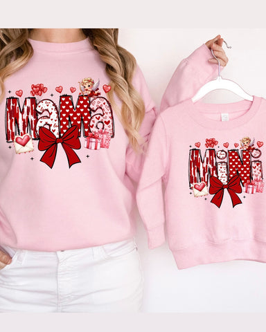 Mama Mini Vday Bow Sweatshirt