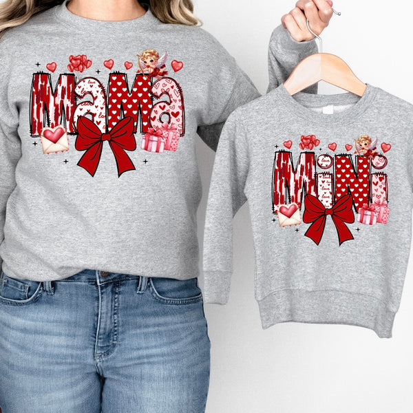 Mama Mini Vday Bow Sweatshirt