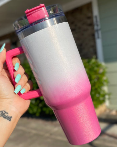 Hot Pink Ombre 40 oz Sublimation Tumbler