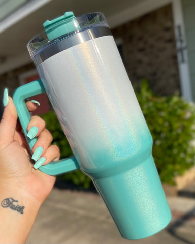 Teal Ombre 40 oz Sublimation Tumbler