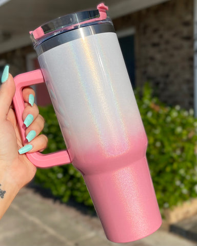 Light Pink Ombre 40 oz Sublimation Tumbler